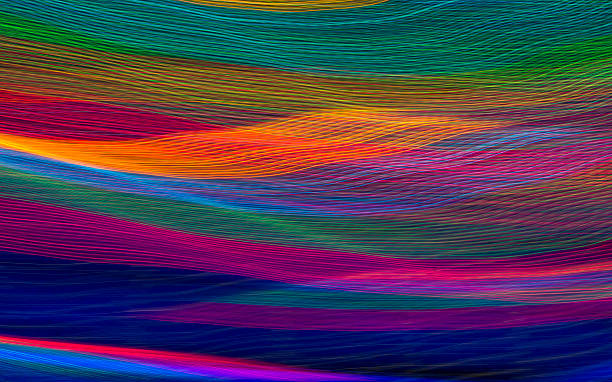 flowing light waves colorfull abstract interwoven line pattern woven fabric stock pictures, royalty-free photos & images