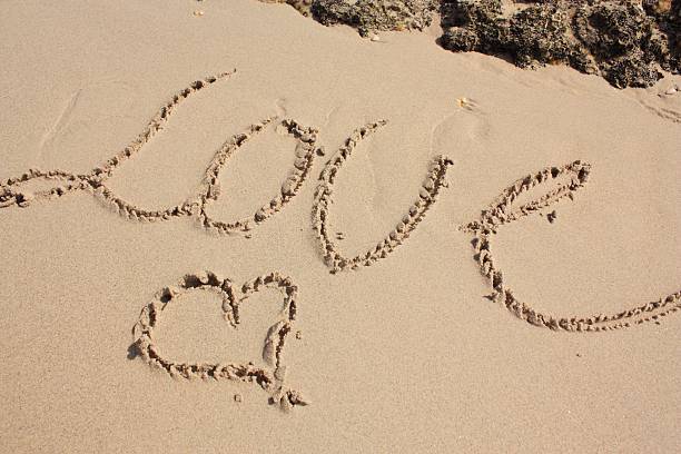 istock Word LOVE and heart on the sandy beach 177433364