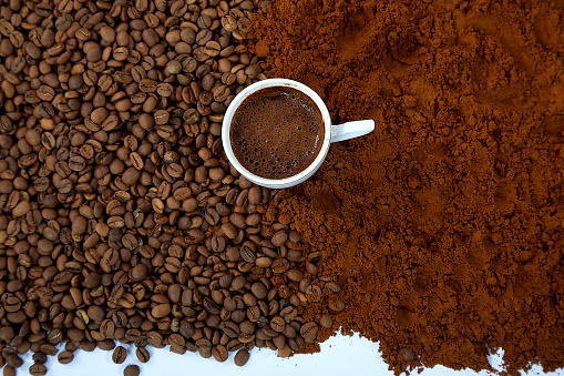Turkish coffee and Coffee beans