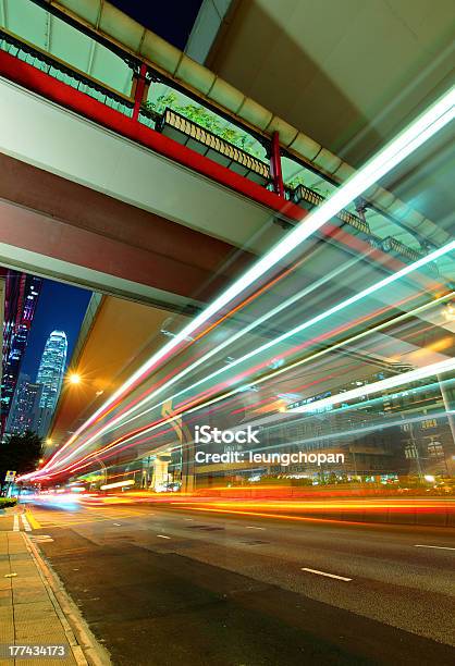 Traffic At City In Night Stock Photo - Download Image Now - Architecture, Asia, Blue