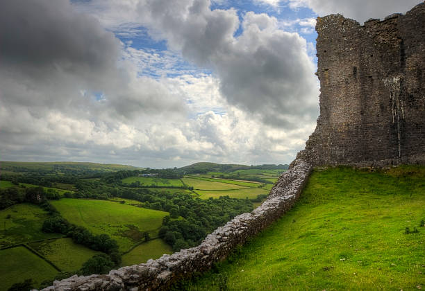 istock Ruined medieval castle landscape with dramatic sky 177434717