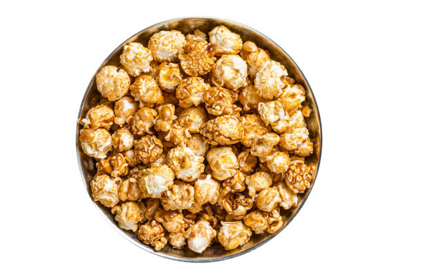 istock Caramel Popcorn in rustic bowl.  Isolated on white background. 1774350784