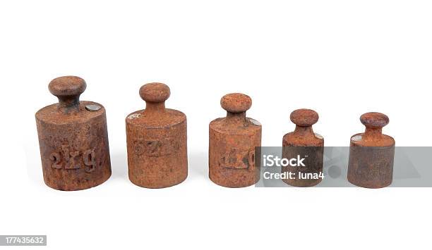 Rusty Weights Stock Photo - Download Image Now - Accuracy, Brown, Cut Out