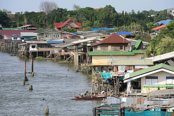 istock Traditional riverside house village at Chao Phraya river 177435660
