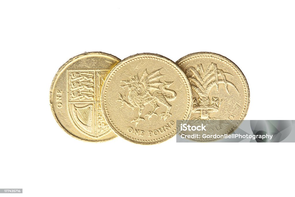 3 1 파운드 영국 동전 - 로열티 프리 0명 스톡 사진