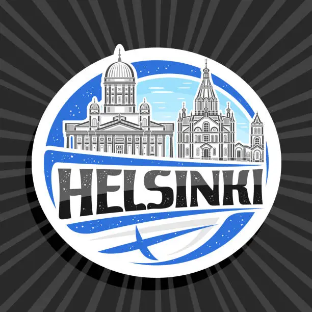 Vector illustration of Vector logo for Helsinki