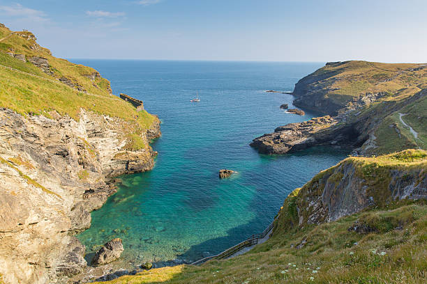 istock Tintagel bay North Cornwall coast blue sea and sky 177436174