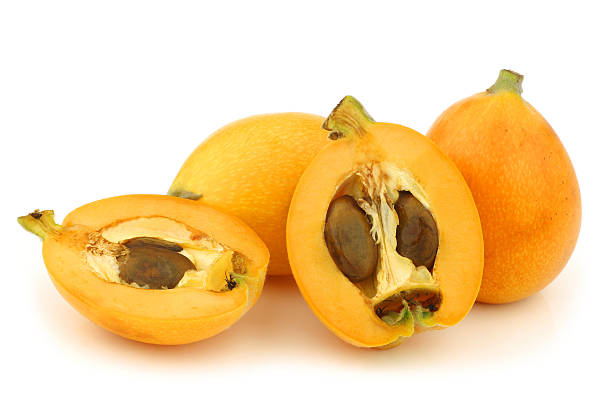 istock fresh loquat fruit (Eriobotrya japonica) and a cut one 177436292