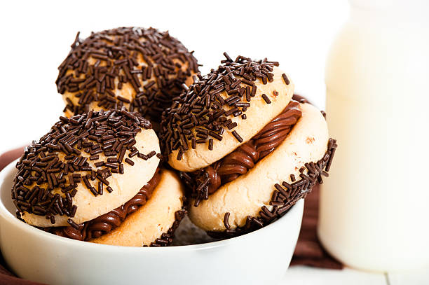 Cookies and chokolate sprinkles stock photo