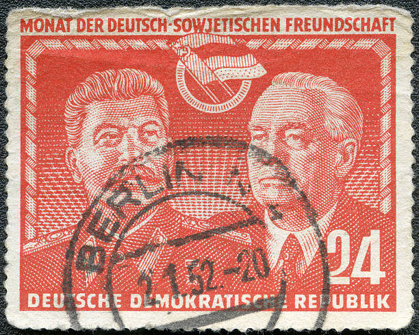 istock Postage stamp Germany DDR 1951 Stalin and Wilhelm Pieck 177437071