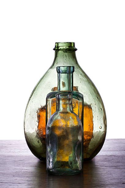 istock Antique color glass bottles 177437410