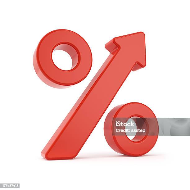 Wachstumpfeil Prozent Stockfoto und mehr Bilder von Zinssatz - Zinssatz, Dreidimensional, Wachstum