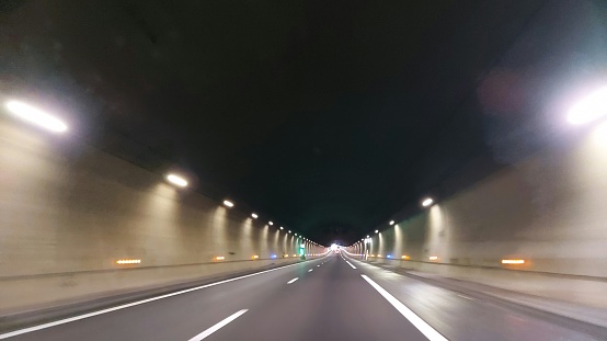a well lit tunnel