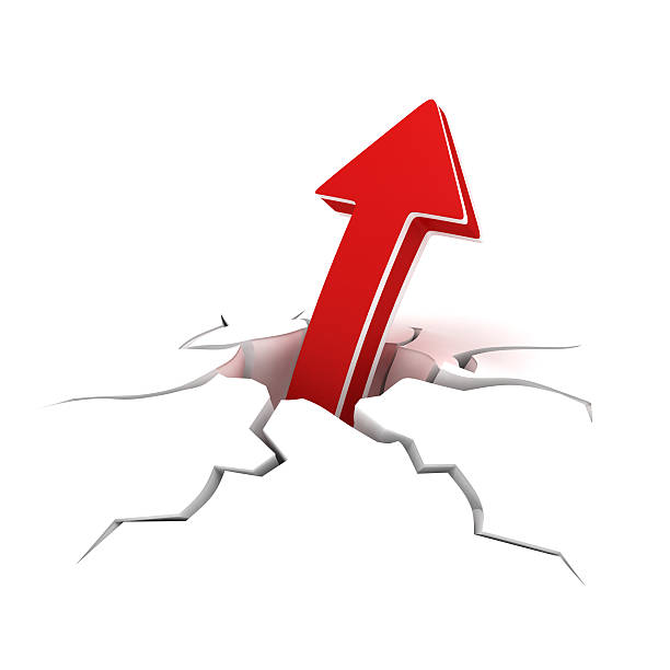 istock Red Arrow Breaking Through The Earth 177438474