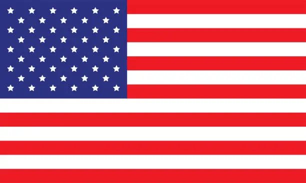 Vector illustration of Illustration of the American flag, shades of type two