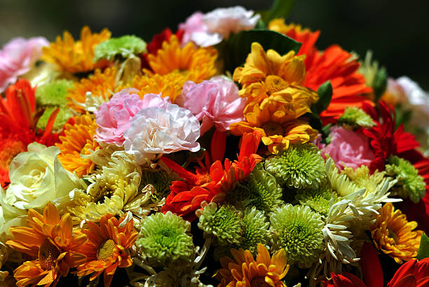 De fleurs dans un mélange coloré - Photo