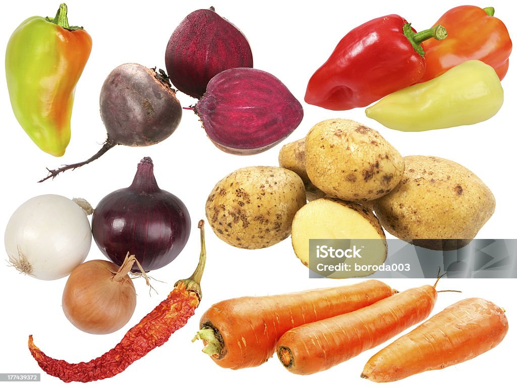 Zbiór świeże owoce i warzywa - Zbiór zdjęć royalty-free (Bez ludzi)