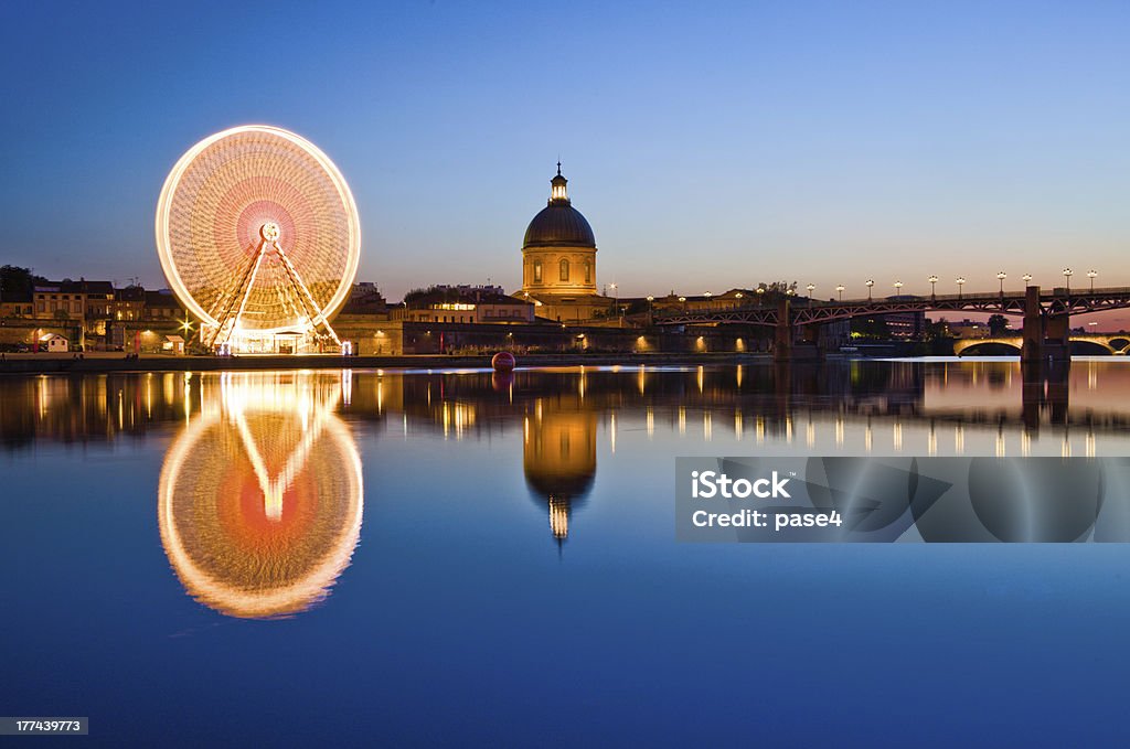 Big wheel in Toulouse center Big wheel in the evening in Toulouse city ancient center Toulouse Stock Photo