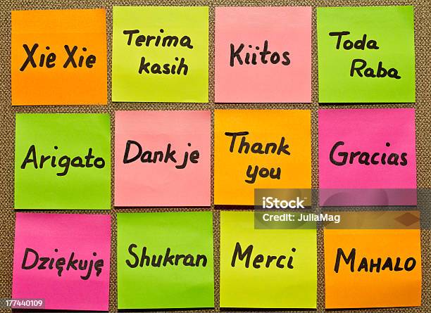 Gracias En Diferentes Idiomas Foto de stock y más banco de imágenes de Thank You - Frase corta en inglés - Thank You - Frase corta en inglés, Cultura francesa, Gratitud