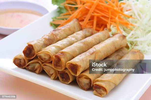 Deep Fried Egg Rolls Stock Photo - Download Image Now - Appetizer, Asia, Asian Culture