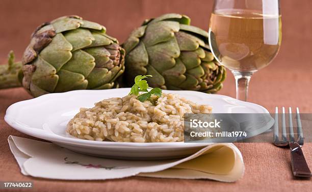 Foto de Risoto Com Alcachofra e mais fotos de stock de Alcachofra - Alcachofra, Risoto, Arroz - Alimento básico