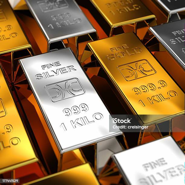 Gold And Silver Bars Stock Photo - Download Image Now - Banking, Business, Close-up