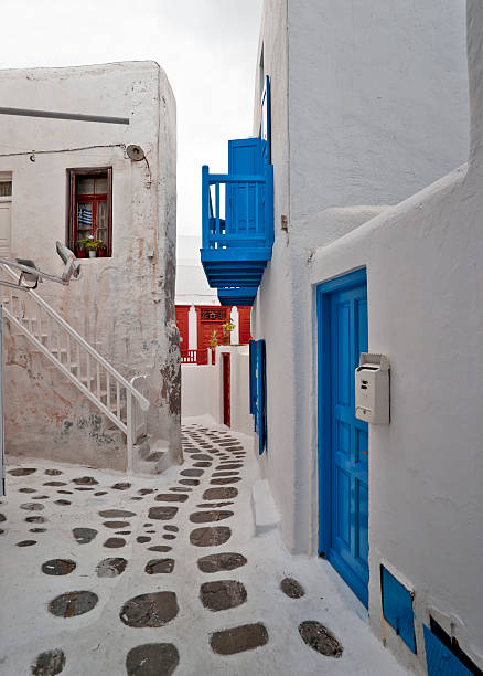 istock Mykonos narrow street 177441903