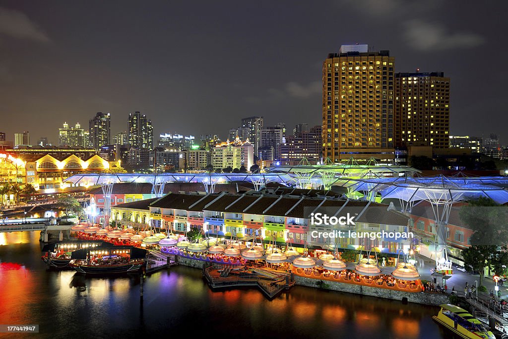 Singapore by night Architecture Stock Photo