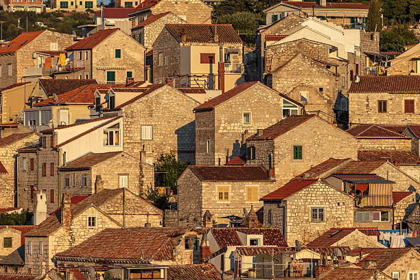 Mediterranean houses in the evening
