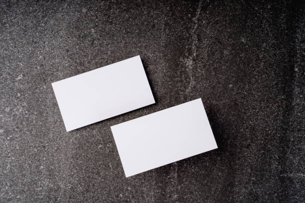 istock Blank card mockup on dark stone background. Minimal design 1774430665