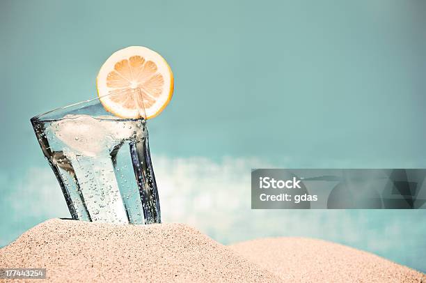 Hot Summer Day And Cold Drink On The Beach Stock Photo - Download Image Now - Drinking Glass, Sea, Sunlight