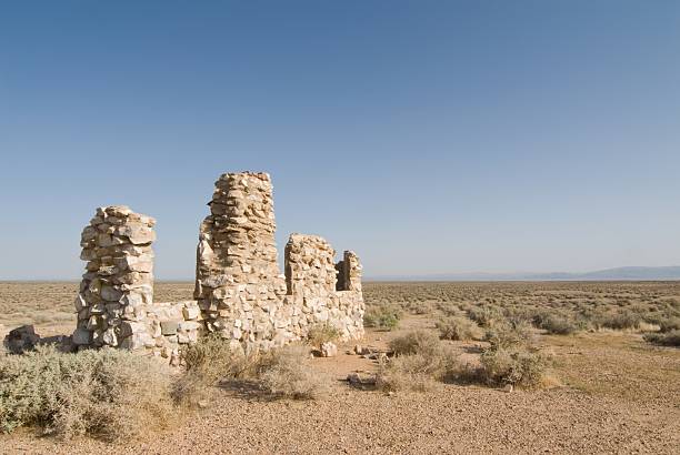 Rock structure ruins, mojave desert California.