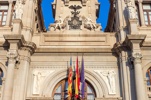 exterior of Valencia's city hall on Plaza del Ayuntamiento; Valencia, Spain