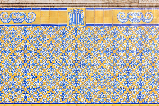 tiles on the wall of the Central Market in Valencia; Valencia, Spain