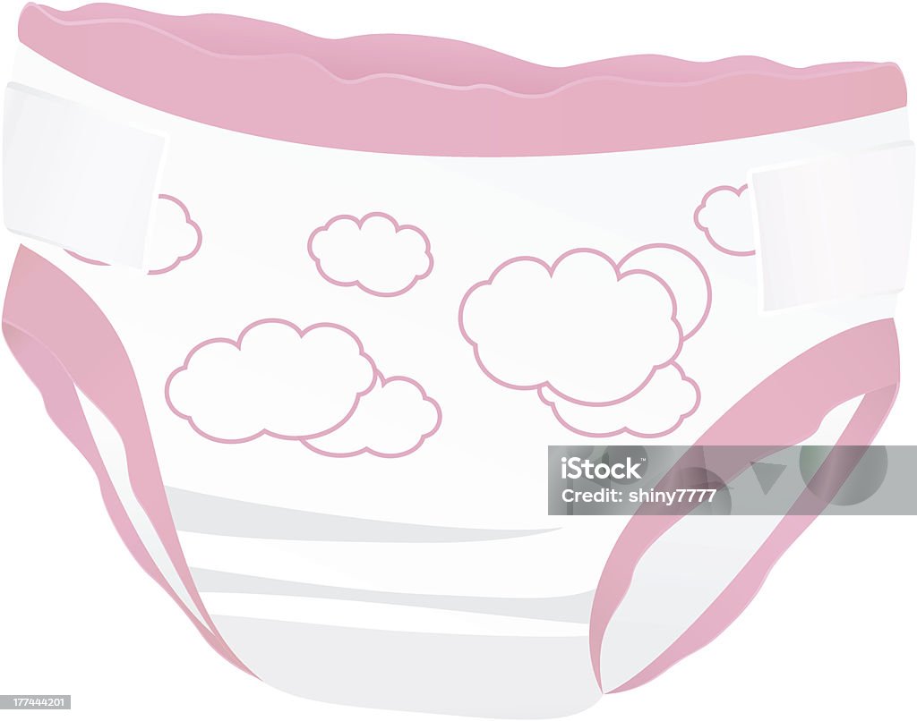Pieluchy niemowlęce dla Dziewczyna (różowy) z zabawne zdjęcie). Izolowanych WEKTOR - Grafika wektorowa royalty-free (Niemowlę)