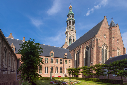 Abbey Tower de Lange Jan in the historic centre of Middelburg; Middelburg, Netherlands