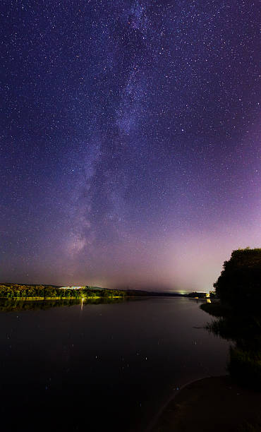 istock beautiful night sky,  Milky Way and the river 177444894
