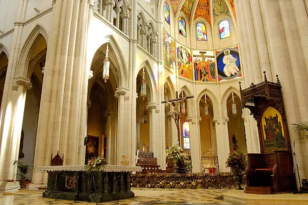 Cathedral of Almudena in Madrid. Altar