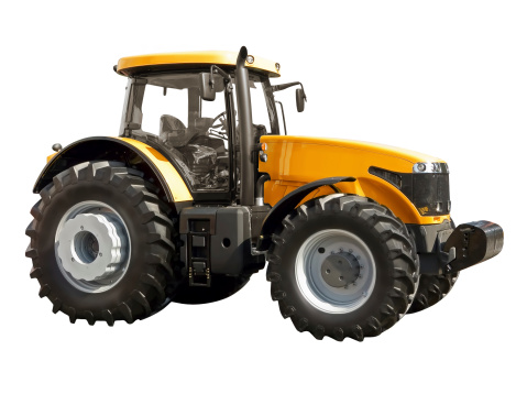 Farm  tractor on a white background