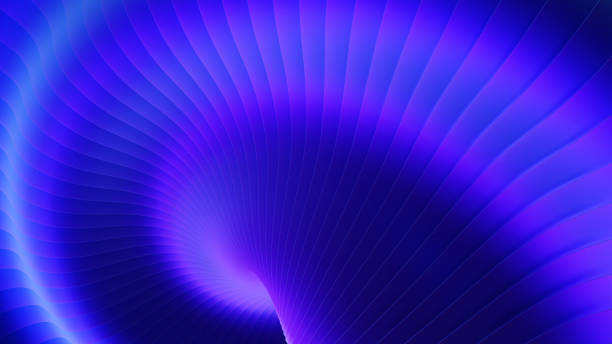 istock Abstract background, 3d blue color wavy stripes pattern, interesting spiral architectural minimal wallpaper 1774482090