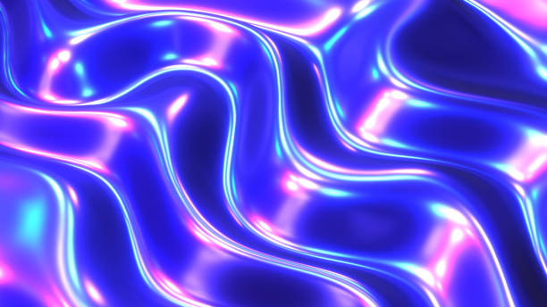 istock Purple blue shiny background, latex  glossy neon colors lustrous texture pattern wallpaper. 1774482527