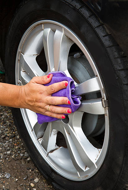 istock Outdoor tire car wash with  sponge 177448342