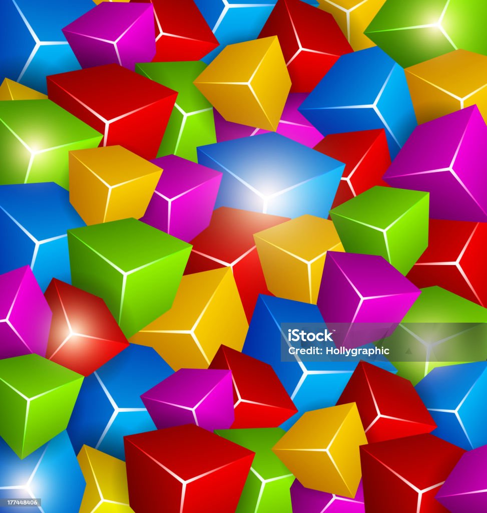 Fond coloré de Cubes - clipart vectoriel de Abstrait libre de droits