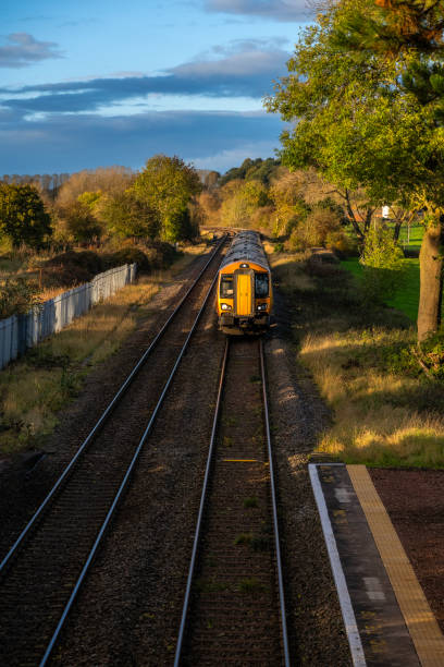 istock Generic Diesel powered railway line station in the English countryside. 1774487236