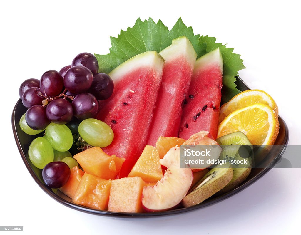 fruit plate plate of fruit Banana Stock Photo