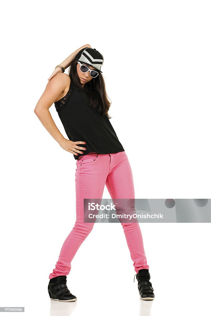 若いブルネットの女性のヒップホップダンサー - 1人のロイヤリティフリーストックフォト
