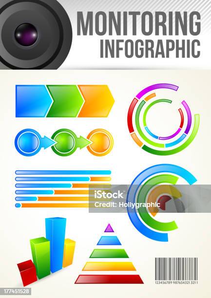 Überwachung Infographic Template Stock Vektor Art und mehr Bilder von Bevölkerungsexplosion - Bevölkerungsexplosion, Börse, Computergrafiken