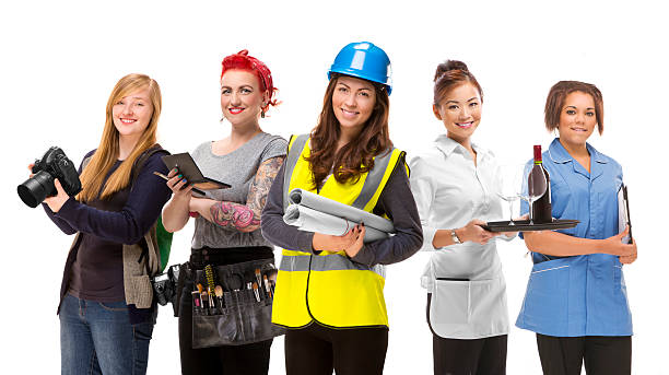 young women jobs group young women jobs group various occupations stock pictures, royalty-free photos & images