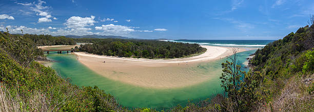Panoramic view of the Coffs Harbour coast, NSW, Australia Panoramic view of the stunning Coffs Harbour coastline near Sawtell in NSW, Australia. coffs harbour stock pictures, royalty-free photos & images