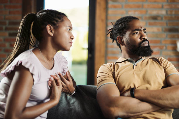 istock Angry black  couple arguing at home 1774541964
